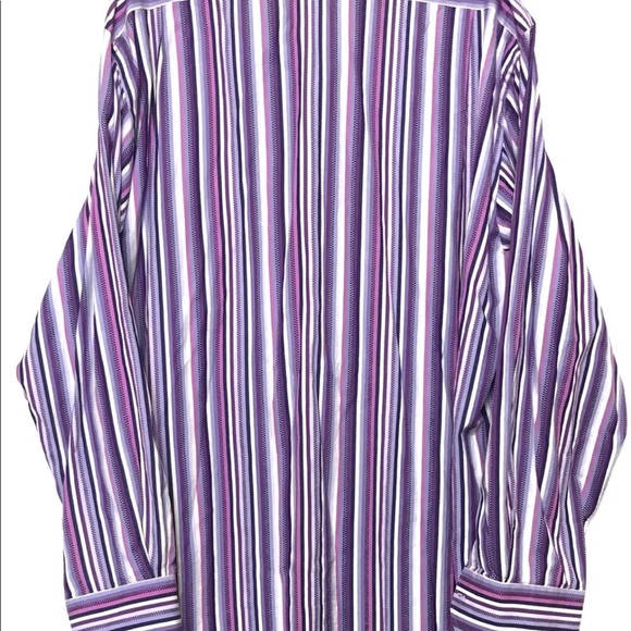 Mens Etro Milano Purple Striped Button Down Shirt - Picture 6 of 8
